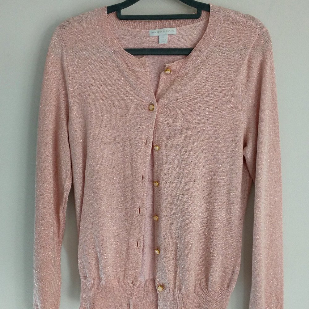 NY&C Glitter Button-up Sweater